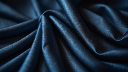 Luxurious Silk Fabric Folds with Deep Shadows and Rich Tones – High-Definition Texture. A luxurious silk fabric with smooth, flowing folds, enhanced by deep shadows and rich, vibrant tones.