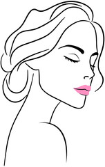 women face line art
