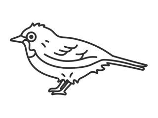 メジロ（線画）のイラスト