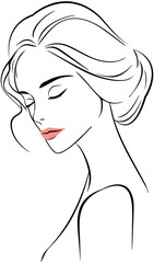 women face line art
