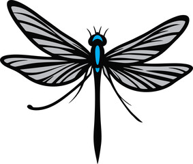 Obraz premium blue dragonfly illustration