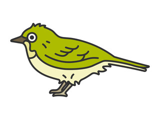 メジロ（線画カラー）のイラスト
