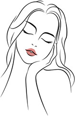 Women Skincare line art

