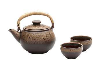 A cozy tea set sits elegantly on the table, inviting warmth to a relaxing afternoon