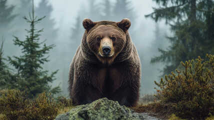 Fototapeta premium brown bear in the forest