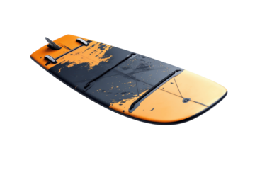 Bold surfboard ready for adventure on vibrant waves under sunny skies