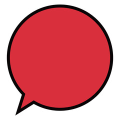 吹き出し　丸　イラスト　赤