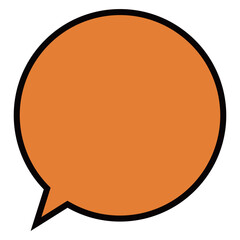 吹き出し　丸　イラスト　オレンジ