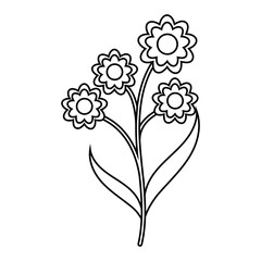 Spring flower icon vector. Flower illustration sign. Garden symbol. Greenhouse logo.