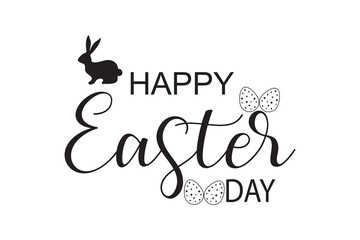 Happy Easter vintage sign with eggs. Happy easter day isolated on white background. Easter Greeting Card Element. Vector illustration. Happy Easter Calligraphy 