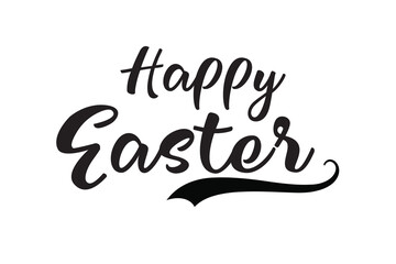 Happy easter letter hand written calligraphy. vector eps 10, on white background, Easter Greeting Card Element. Vector illustration.