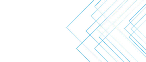 Fototapeta premium Abstract white and blue background with lines. Design for brochure, website, flyer. Blue Futuristic architectural concept with Isometric squares & Geometric line design. Blue geometric banner pattern 