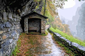 A scenic drive along the Blue Ridge Mountains in South Carolina during autumn, with vibrant fall foliage