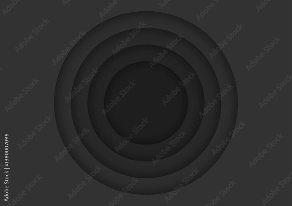 Poster paper layer circle solid black abstract background. round shape use for banner, cover, poster, wallp