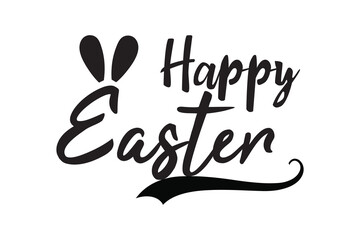 Fototapeta premium Hand drawn happy Easter calligraphy and brush pen lettering. Vector Illustration design for holiday greeting card and for photo overlays, t-shirt print, flyer, poster design
