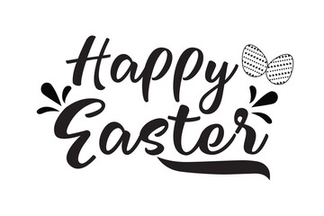 happy easter letter hand written calligraphy on white background. vector eps 10, Easter Greeting Card Element. Vector illustration.
