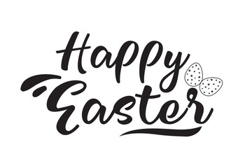 Hand drawn happy Easter calligraphy and brush pen lettering. Vector Illustration design for holiday greeting card and for photo overlays, t-shirt print, flyer, poster design