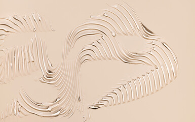 cosmetic texture gel essence smears on a beige background