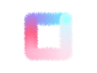 Pastel rainbow color fur effect square, Cute fluffy design
