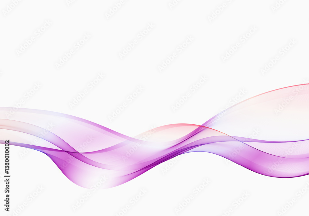 Poster abstract transparent ribbon of colored smoke. realistic vector illustration of floating waveform. dy