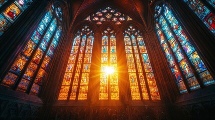 Sunlight through stained glass