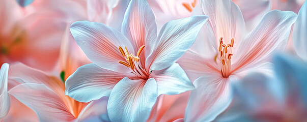 Elegant Flowers in Bloom with Delicate Petals Displaying Beauty