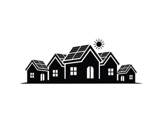 1Eco Village Silhouettes Vector Collection