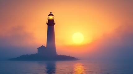 Lighthouse at sunset