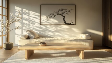 Minimalist Japanese-style living room