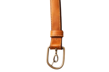 A timeless leather belt showcasing craftsmanship with a detailed buckle design on display