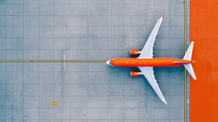 Striking Geometric Patterns from Overhead View of Airplane on Orange and Gray Surface