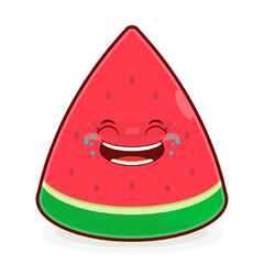 watermelon slice laughing face cartoon cute