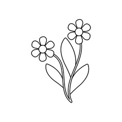 Spring flower icon vector. Flower illustration sign. Garden symbol. Greenhouse logo.