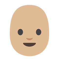 Bald Person: Light Skin Tone
