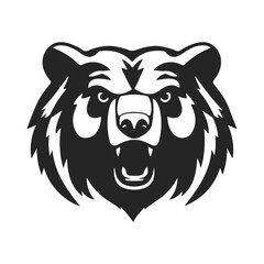 Bear head logo. Animal icon template, vector bear, tribal bear, bear emblem, roaring bear