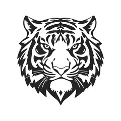 Tiger head logo. Vector animal icon template. Fierce tiger, tiger head, wild animal, tribal design, aggressive symbol