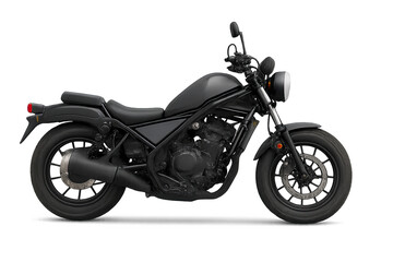 Obraz premium Sleek black motorcycle parked in an urban setting under bright daylight