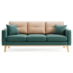 Fototapeta premium Modern Three-Seater Sofa in Various Colors on White Background