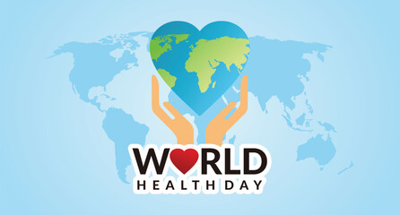 World health day Illustration with Earth