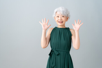 グレーバックのシニアの女性