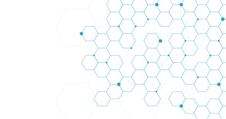 Structures Hi-tech digital hexagon connected background. Geometric design with hexagons on a white background.	