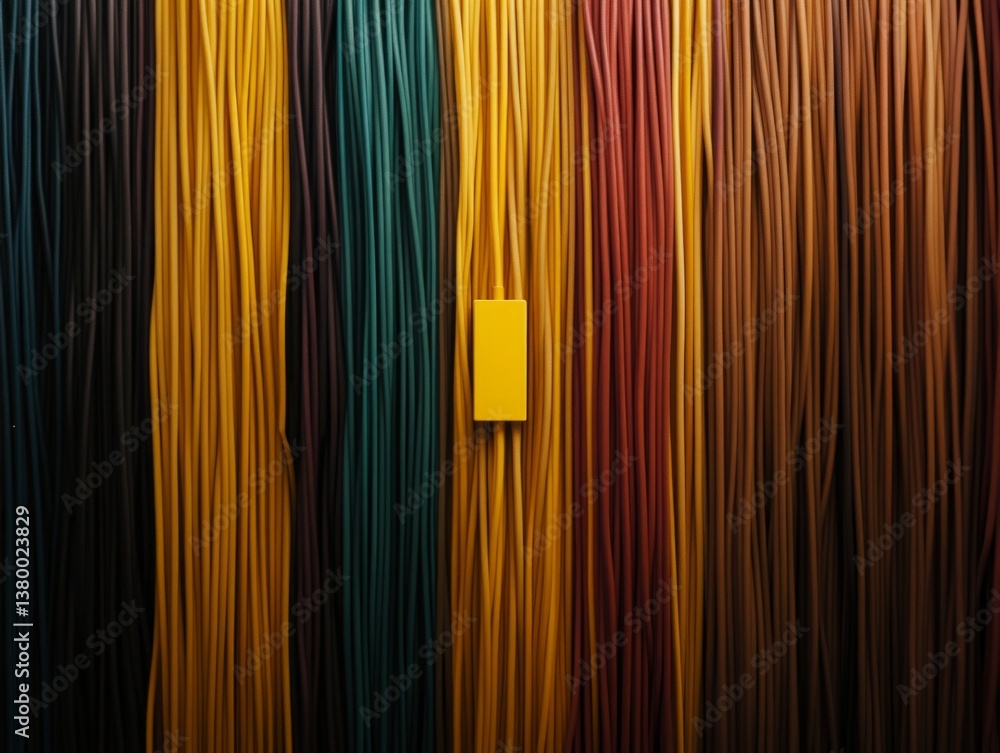 Poster a network switch sits centrally in a well-organized arrangement of cables