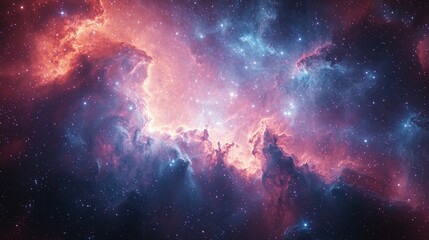 Colorful swirling nebulae in deep space