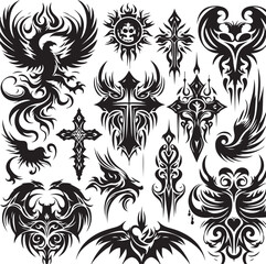 Luxury Ornamental Tattoos Vintage Vector Bundle | Baroque, Royal Frames & Floral Designs