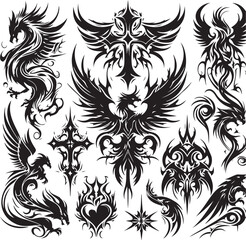 Luxury Ornamental Tattoos Vintage Vector Bundle | Baroque, Royal Frames & Floral Designs
