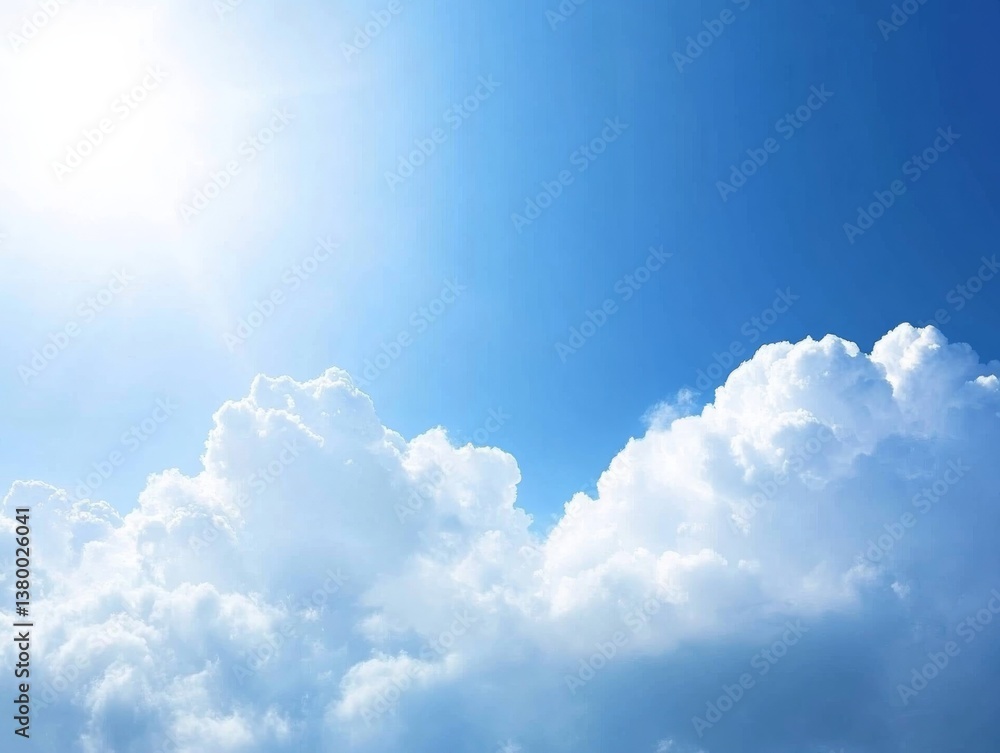 Leinwandbilder bright blue sky features a single fluffy white cloud, creating a calm atmosphere perfect for various