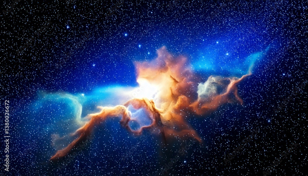 Wall mural nebula in deep space with stars