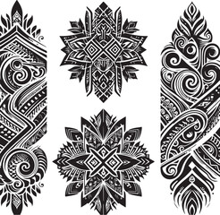 Luxury Ornamental Tattoos Vintage Vector Bundle | Baroque, Royal Frames & Floral Designs
