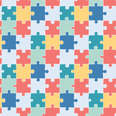 Colorful puzzle pattern with interlocking pieces