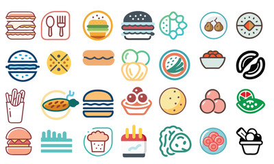 Fast Food Icon Set Vector Art